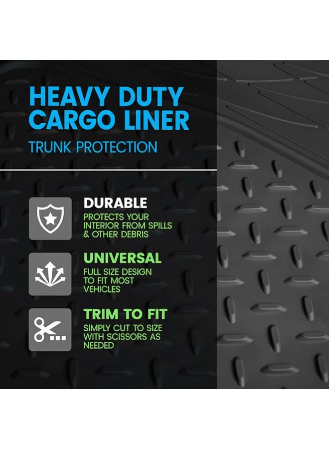 Dunekart Universal Car Trunk Mat, Heavy Duty All Weather Cargo Liner Floor Protection, Waterproof Trimmable Rubber Pad for SUV Sedan Auto - Black - Image 5